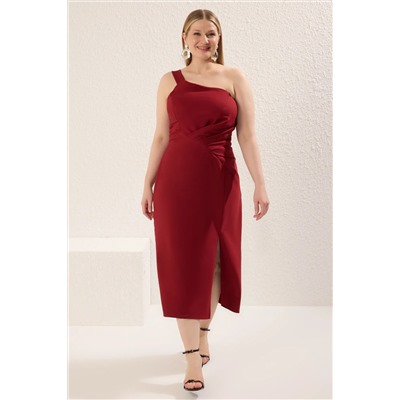 Bordeaux asymmetric Single Deckving Play/выпускной/коктейль/вечеринка Большого размера платье TBBSS25AH00108