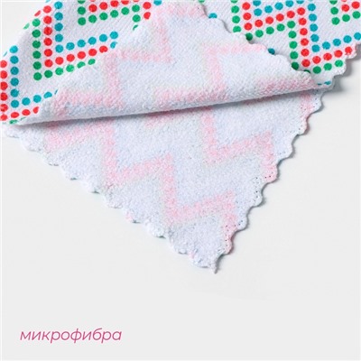 Салфетка для уборки Доляна «С Новым Годом», 5 шт, 220 г/м², 30×30 см, микрофибра, МИКС