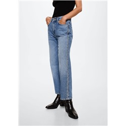 Jeans rectos tachuelas -  Mujer | MANGO OUTLET España