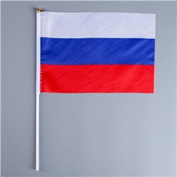 Флаг России, 20×30 см, шток 40 см, полиэфирный шёлк