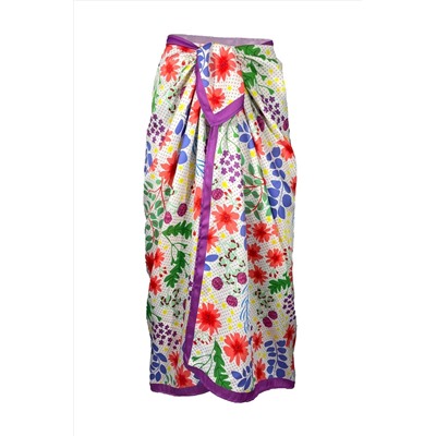 Lana-Crispy Flower Pattern Прозрачная блестящая ткань парео-95см*145см