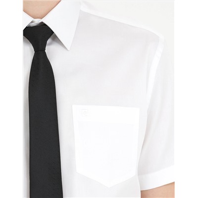 Классическая рубашка с коротким рукавом из белого Slim Fit