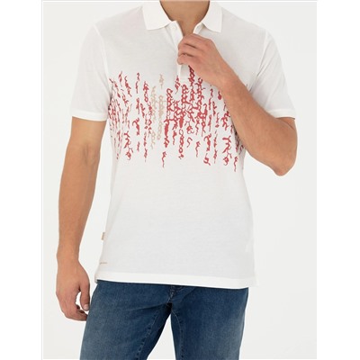 Ecru Slim Fit Polo Yaka T -For