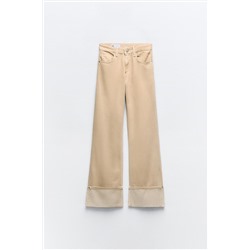 JEANS TRF COLOR BAJO VUELTA TIRO ALTO