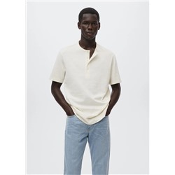 Camiseta algodón cuello panadero -  Hombre | MANGO OUTLET España