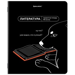 Тетрадь предметная МЕМЫ 48 л., TWIN-лак, ЛИТЕРАТУРА, линия, подсказ, BRAUBERG, 405104