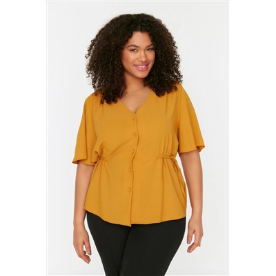 Плетение горчицы v -neck -sInding blouse tbbss22bz0753