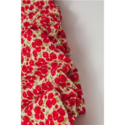 Multi -Color Flower Pattern круглый ляк -фигуристка вязаная текстура Большой размер платье TBBSS25AH00173