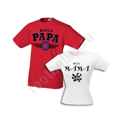 Футболки для родителей "Best Papa & Best Mama"