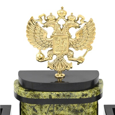 Письменный прибор из змеевика "Герб России" 300*95*220мм