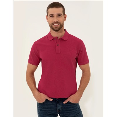 Fuchsia Slim Fit Polo Yaka Basic t -Fish