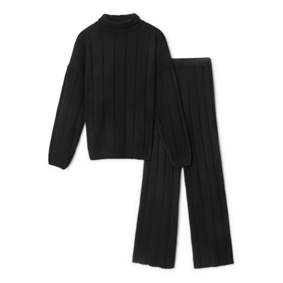 Костюм женский (джемпер+брюки) MINAKU:Knitwear collection цвет черный, р-р 42-44