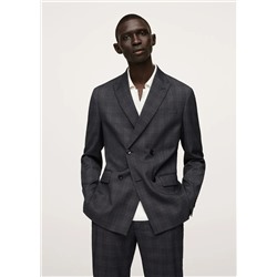 Americana traje slim fit cruzada cuadros -  Hombre | MANGO OUTLET España