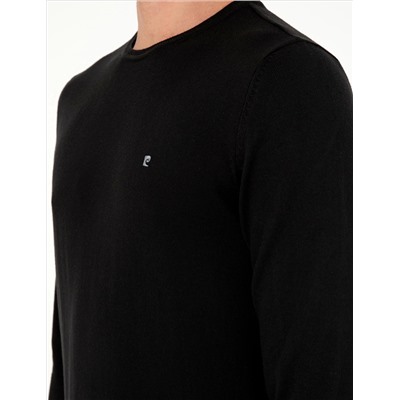 Black Slim Fit Bike Neck Basic вязаный свитер