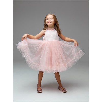 Платье нарядное детское MINAKU: PartyDress со стойкой цвет розовый, р-р 122