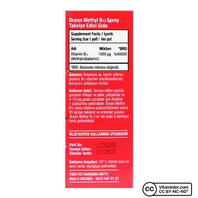 Ocean Methyl B12 1000 мкг 10 мл спрей