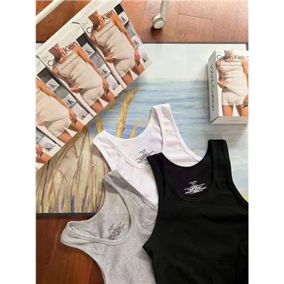 Набор мужских маек в рубчик Calvin Klei*n 👕  Экспорт (3шт)
