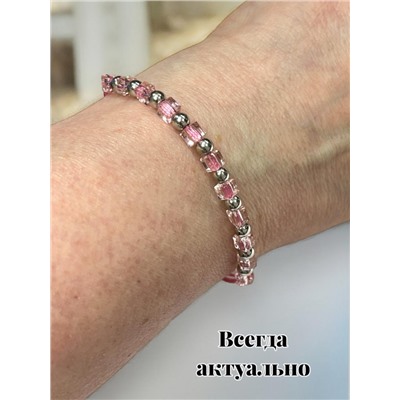 Браслет на шелковой нити с хрусталиками  (Б8) тип 4