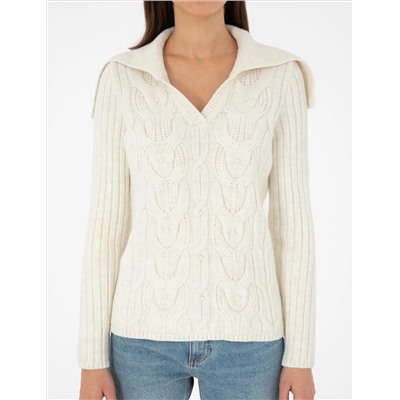 Ecru Ex. Slim Fit Sweater