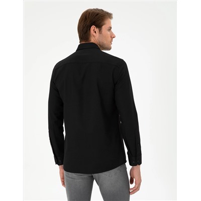 Black Oxford Slim Fit рубашка с длинным рукавом