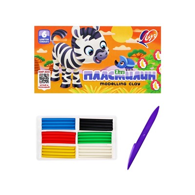 Пластилин 6 цветов 90 г ZOO