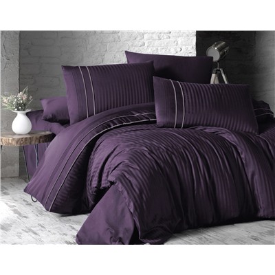 Постельное белье КАРВЕН сатин Де Люкс N044 Stripe Style Purple