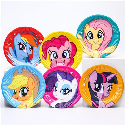 Тарелка одноразовая бумажная «С Днем Рождения!», 18 см, My Little Pony