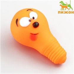 Игрушка пищащая "Лампочка" для собак, 10,5 x 6 см, оранжевая