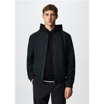 Chaqueta bomber lana reciclada -  Hombre | MANGO OUTLET España