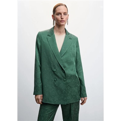 Americana jacquard floral -  Mujer | MANGO OUTLET España