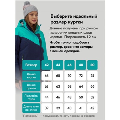 Горнолыжный костюм женский зимний бирюзового цвета 0707Br