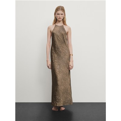 Vestido largo cuello halter