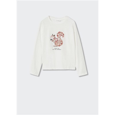 Camiseta manga larga estampada -  Niña | MANGO OUTLET España