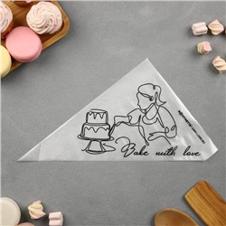 Кондитерские мешки Bake with love, (L) 38×24 см, 50 шт., KONFINETTA