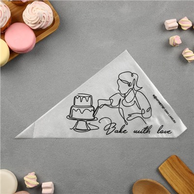 Кондитерские мешки Bake with love, (L) 38×24 см, 50 шт., KONFINETTA