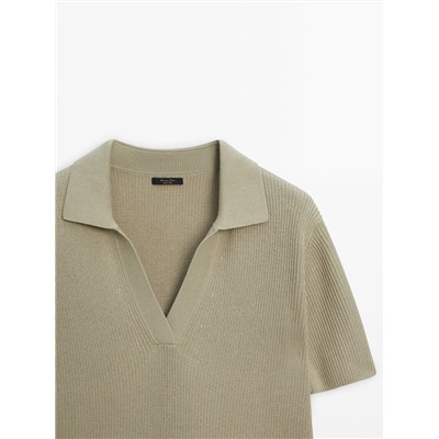 Jersey punto manga corta cuello polo