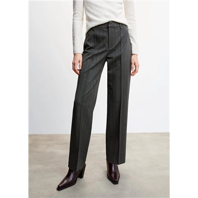 Pantalón recto rayas -  Mujer | MANGO OUTLET España