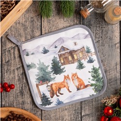 Прихватка Forest animals 19×19 саржа,100% х/л, ватин 250 г/м²