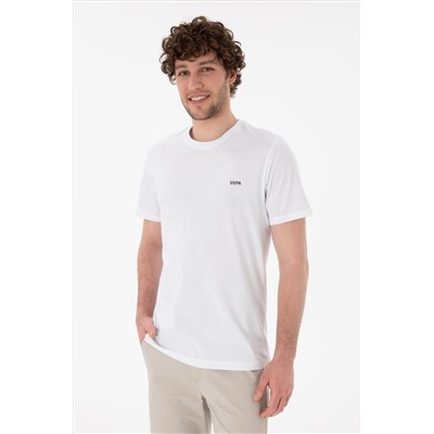Мужская регулярная посадка велосипеда neckle white basic t -hish urd
