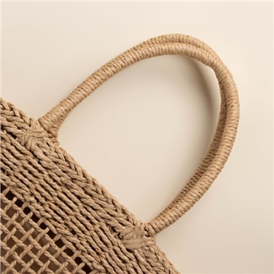Сумка женская SL Home, ручное плетение, хлопок, длина ручек 18,5 см, 40×27 см