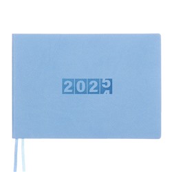 Еженедельник датированный 2025 года 181х127мм, мягкая обложка, искуственная кожа, 64 листа, ESCALADA, блок 70, голубой