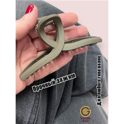 Заколка для волос "Краб" матовый каучук 1 штука КР 61 тип 8