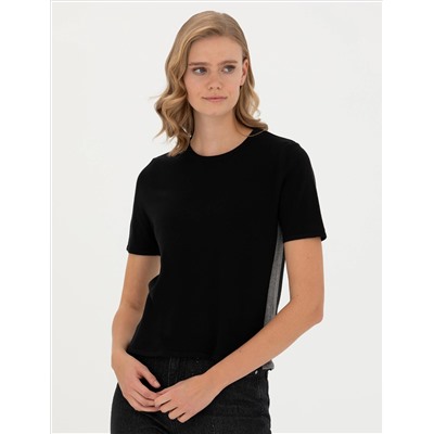 Black Slim Fit Bike Yaka T -For