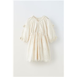 EMBROIDERED SCHIFFLI DRESS