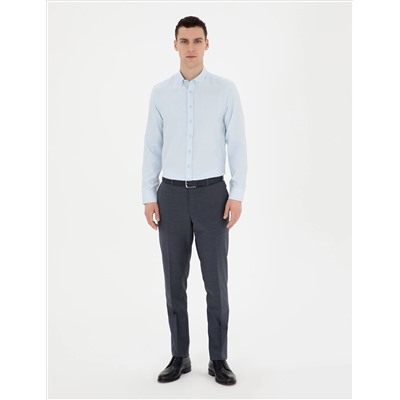Open Oxford Blue Slim Fit Рубашка с длинным рукавом