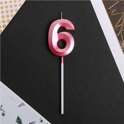 Свеча для торта, цифра «6», 11,5 х 2,3 см