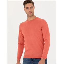 Лосось Slim Fit Bicycle Neck Sheam Смешанный базовый вязаный свитер