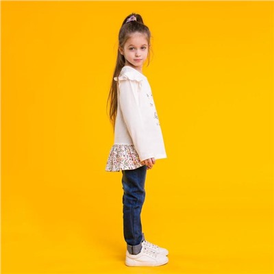 Джемпер для девочки MINAKU Pretty garden, рост 86-92 см, белый