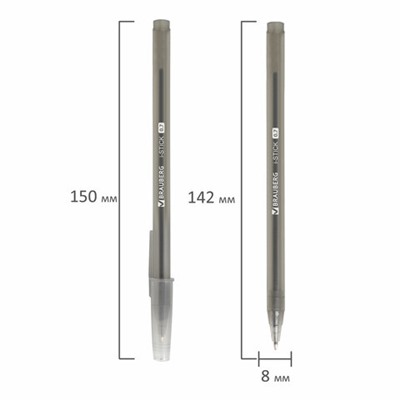 Ручка шариковая BRAUBERG "i-STICK", ЧЕРНАЯ, пишущий узел 0,7 мм, линия письма 0,35 мм, 143443