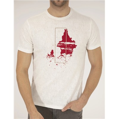 Ekru Slim Fit Printed Bike Bike T -For